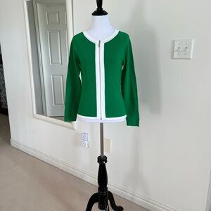 Green cardigan, packable size large